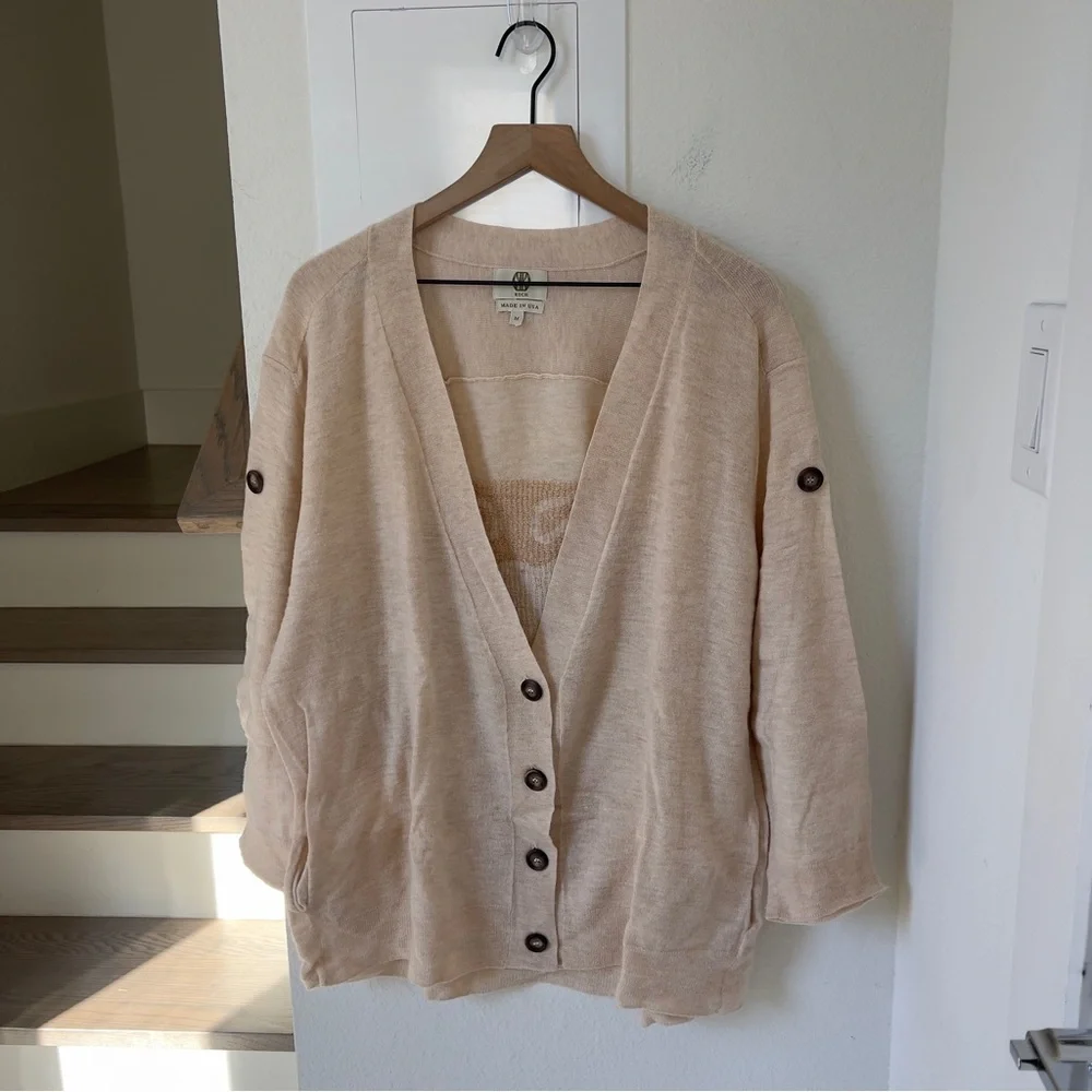 KOCH Longfellow Octopus Cardigan in Tan / Beige